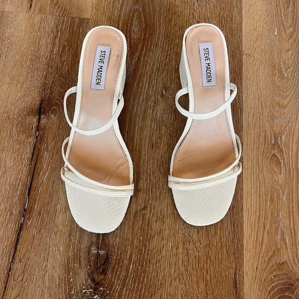 Steve Madden Cream Strappy Heels